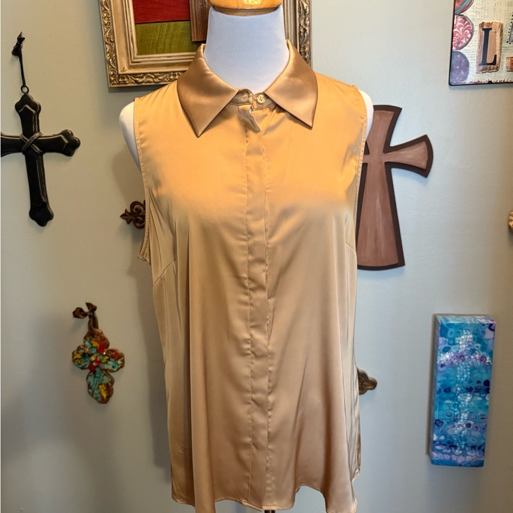 Sleek Sleeveless Gold Top